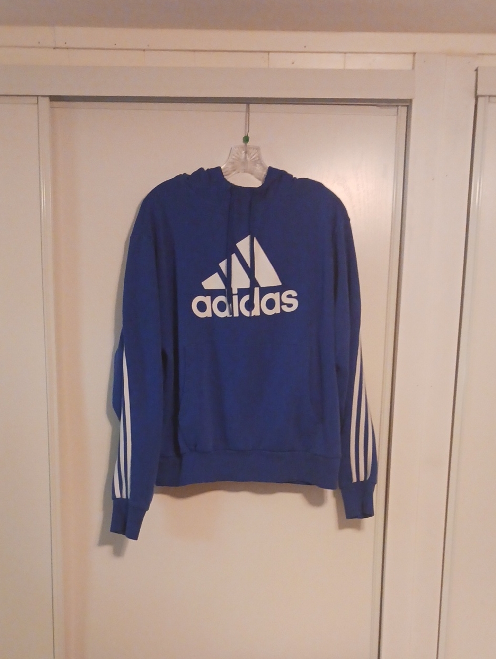 adidas Men’s Royal Blue Crewneck Hoodie with White Logo